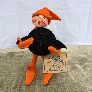 VTG Annalee Dolls. 5" Orange Elf‎ w/Black Bat Cookie Cutter # 3001.  1994 NWT